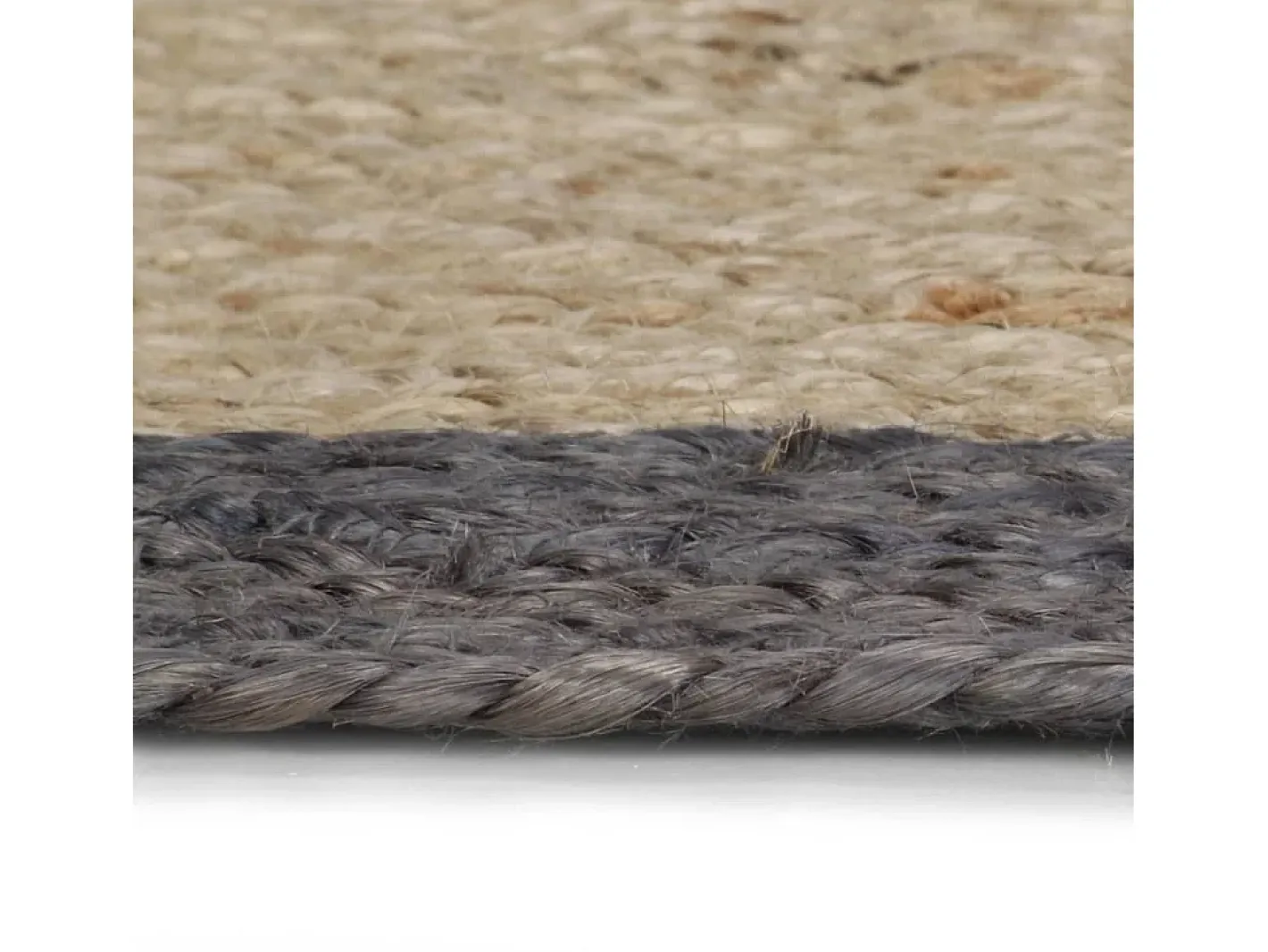 Clearance Clicnbuy Alfombra de yute tejida a mano con borde oscuro 90 cm Gris