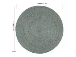 Clicnbuy Alfombra Redonda-Alfombra de yute tejida a mano redonda oliva 210 cm Verde