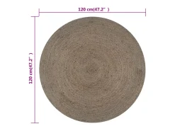 Clicnbuy Alfombra de yute tejida a mano redonda 120 cm Gris Discount