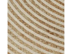Clicnbuy Alfombra de yute tejida a mano diseño espiral 90 cm Blanco Discount