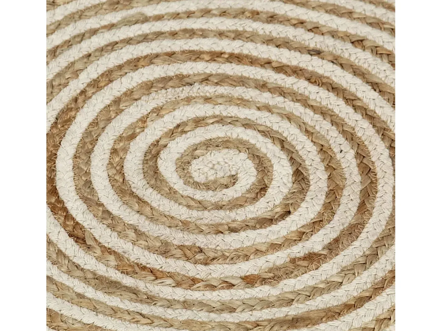 Clicnbuy Alfombra de yute tejida a mano diseño espiral 90 cm Blanco Discount