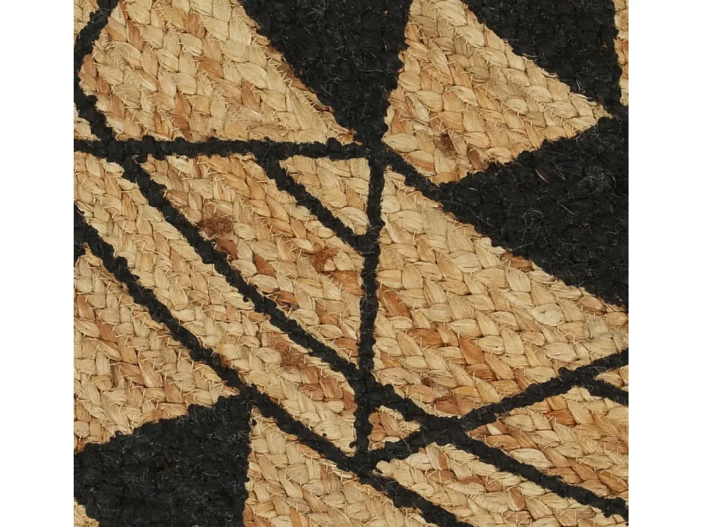 Alfombra de yute tejida a mano con estampado 150 cm ES83704 Negro Online