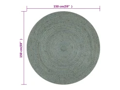 Clicnbuy Alfombra De Salón|Alfombra Redonda-Alfombra de yute tejida a mano 150 cm oliva Verde