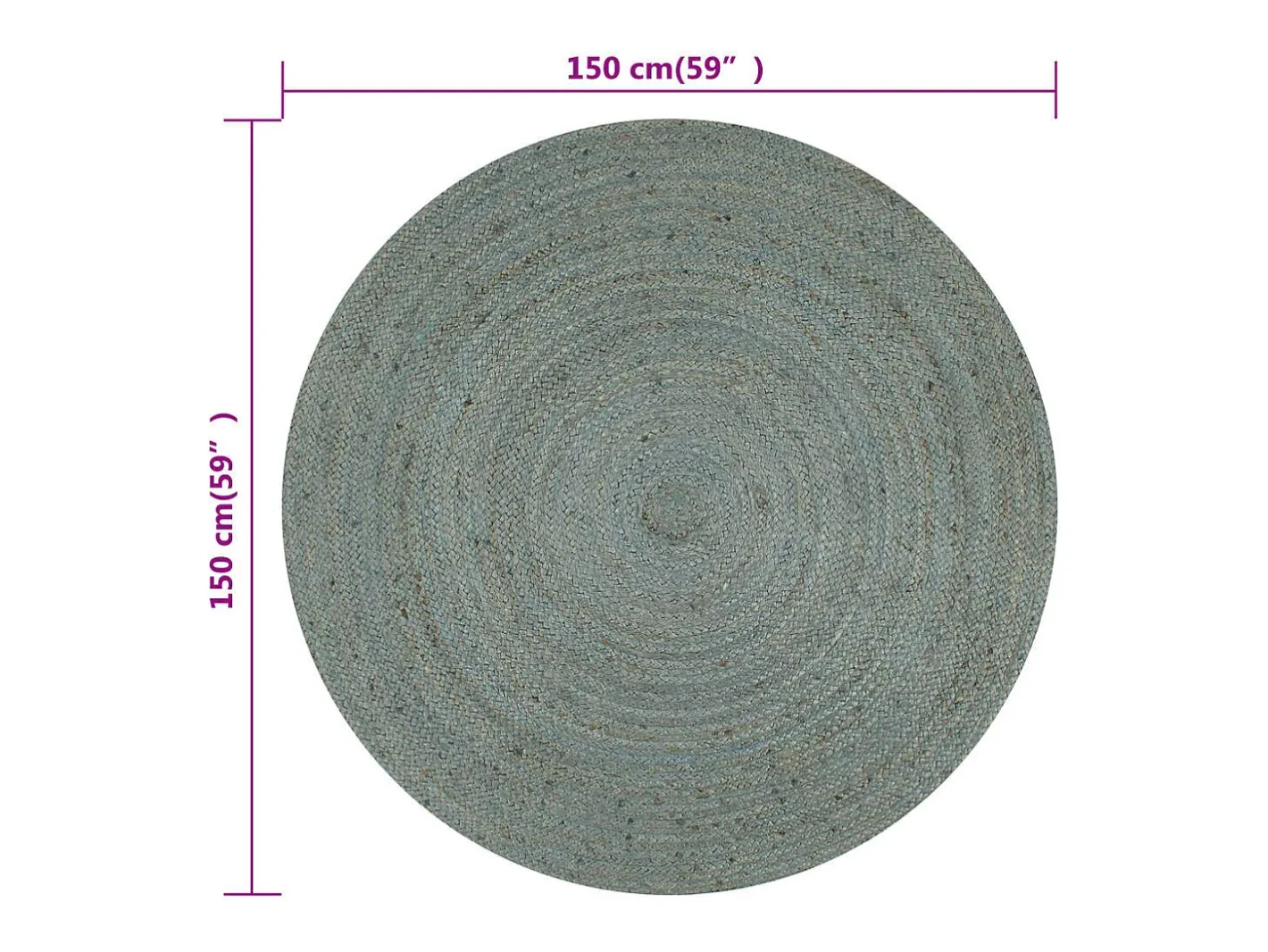 Clicnbuy Alfombra De Salón|Alfombra Redonda-Alfombra de yute tejida a mano 150 cm oliva Verde