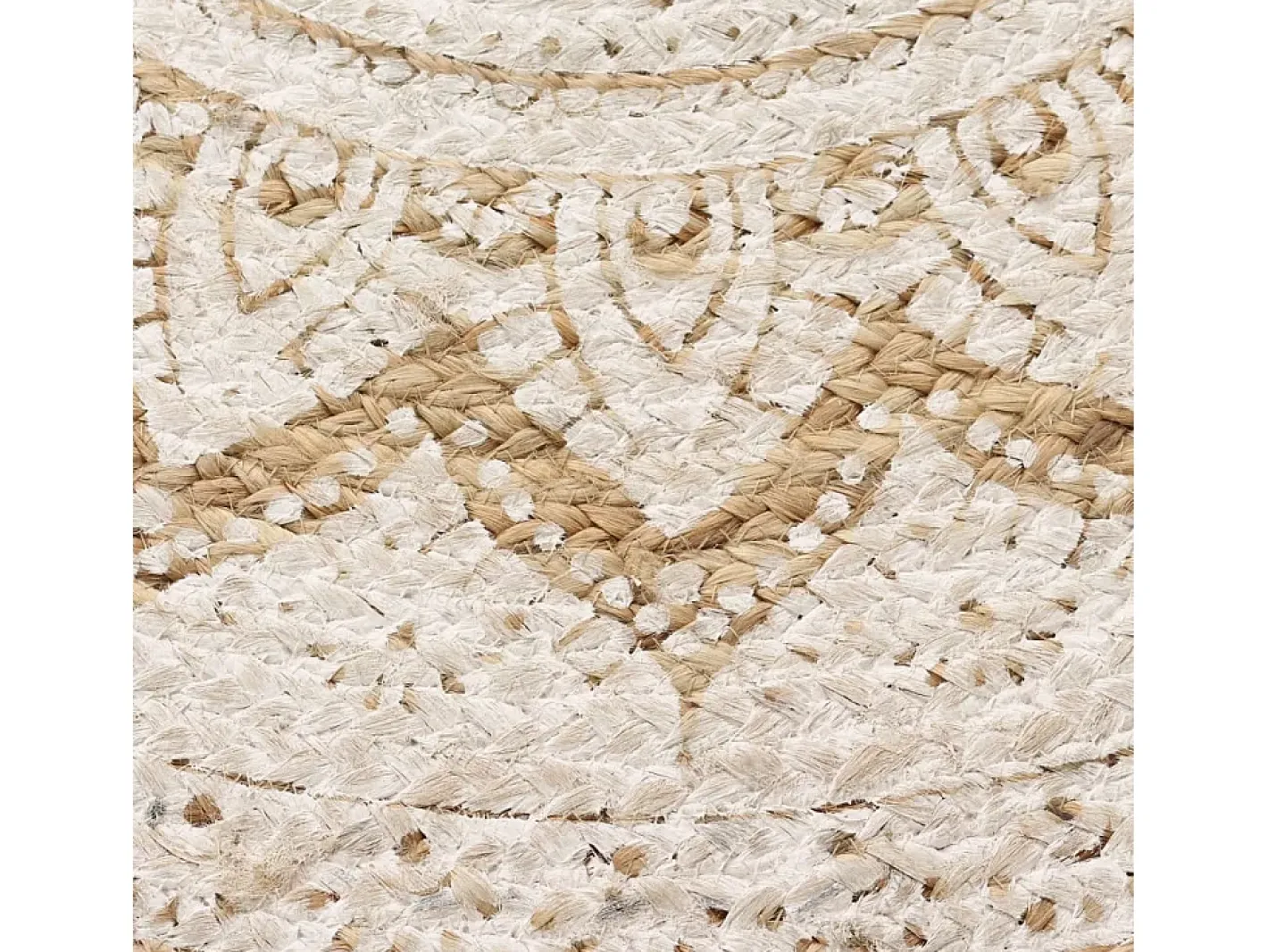 Alfombra De Cocina|Alfombra Redonda-Alfombra de yute trenzado estampada redonda de 150 cm Beige