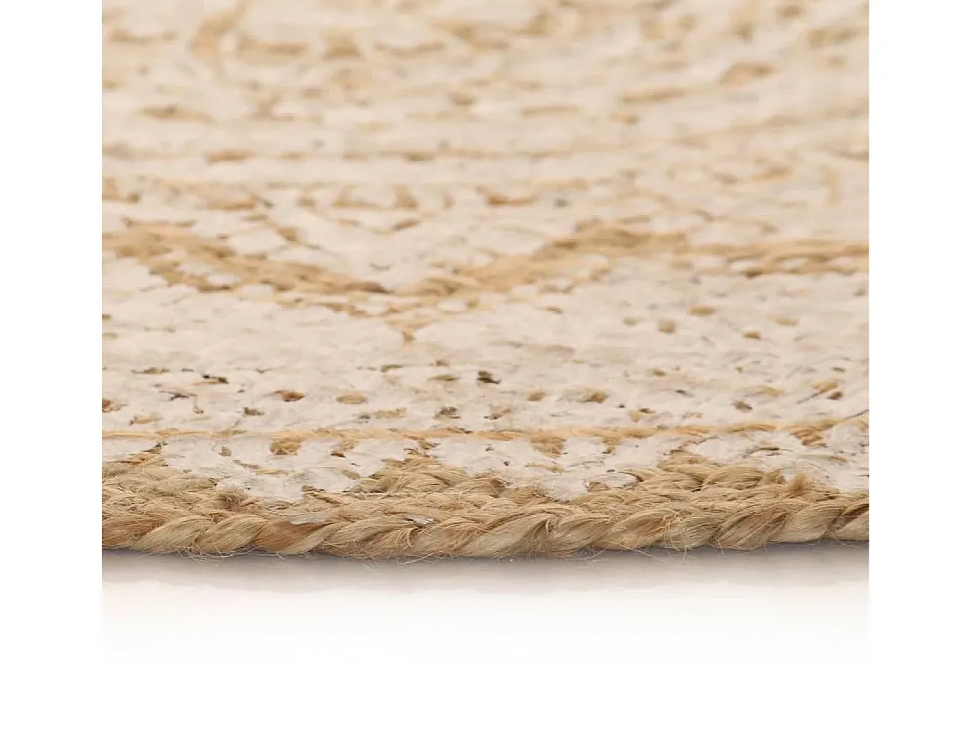Alfombra de yute trenzado estampada redonda de 120 cm Beige Online