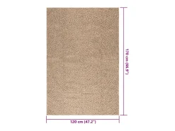 Clearance Alfombra efecto yute de 120x170 cm, para interior y exterior Marru00f3n