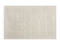 OZAIA Alfombra De Salón-Alfombra en relieve 100% lana tufted a mano motivo abstracto, 200 x 290 cm, , LISANDRA Marfil