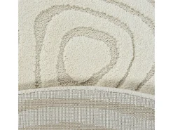the carpet Alfombra Everest 3D moderna - - 160 cm Redonda Crema