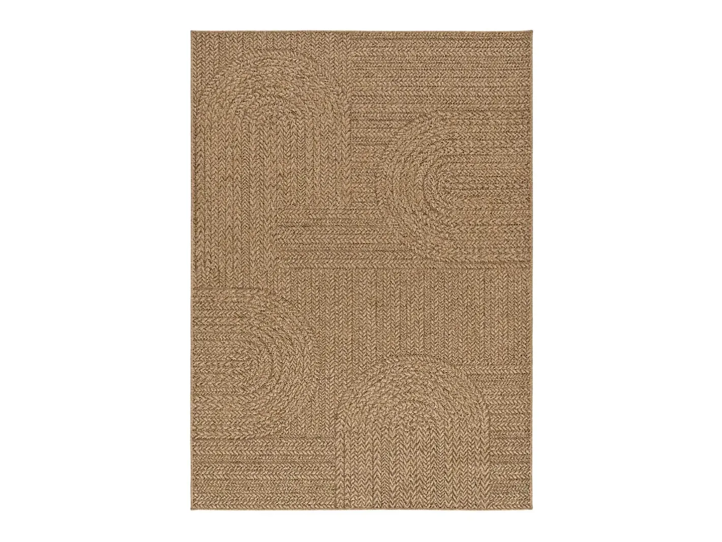 Alfombra exterior - geométrico efecto yute - natural - 160 x 230 cm - ACRA Marru00f3n Best
