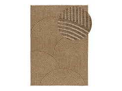Sale Alfombra exterior - geométrico efecto yute - natural - 200 x 290 cm - ACRA Marru00f3n