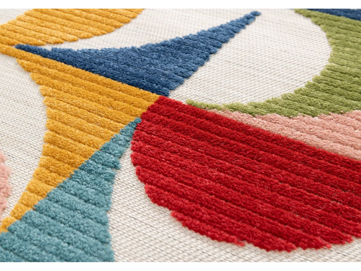 Alfombra De Exterior-Alfombra exterior - geométrico con relieve - - 80 x 150 cm - MILA Multicolor