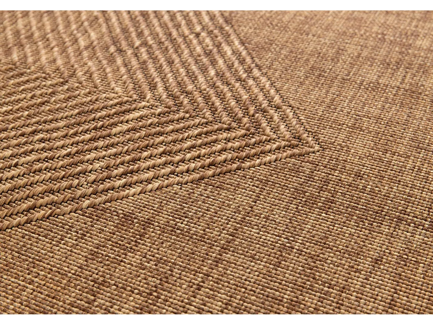 New Alfombra exterior - geométrico aspecto yute - natural - 120 x 170 cm - GUINEA Color natural oscuro