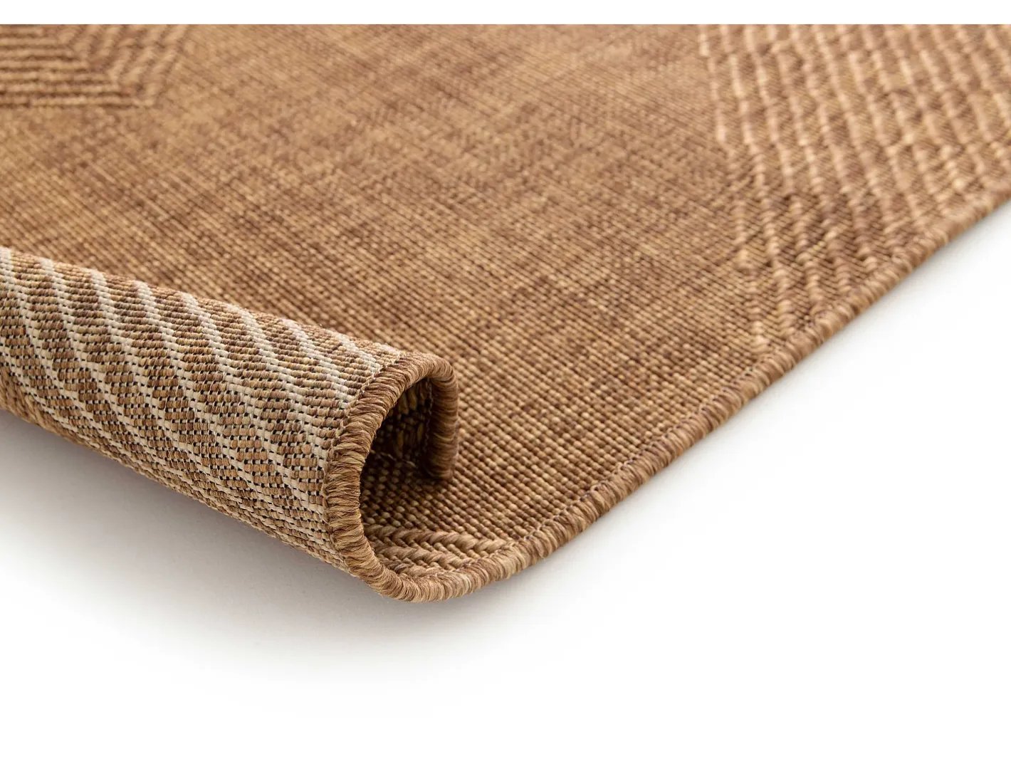 New Alfombra exterior - geométrico aspecto yute - natural - 120 x 170 cm - GUINEA Color natural oscuro