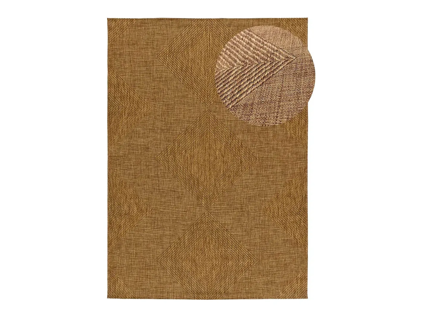 New Alfombra exterior - geométrico aspecto yute - natural - 120 x 170 cm - GUINEA Color natural oscuro