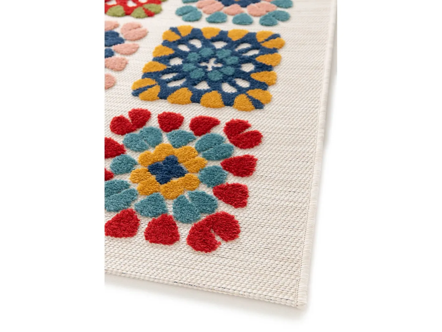 Alfombra De Exterior-Alfombra exterior - geométrico con relieve - - 120 x 170 cm - MILA Multicolor