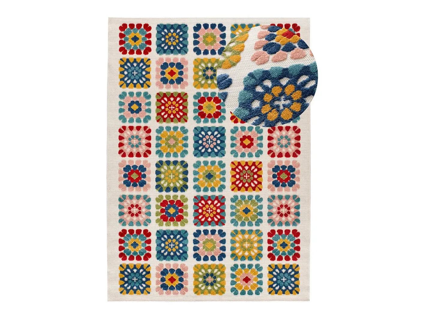 Alfombra De Exterior-Alfombra exterior - geométrico con relieve - - 120 x 170 cm - MILA Multicolor