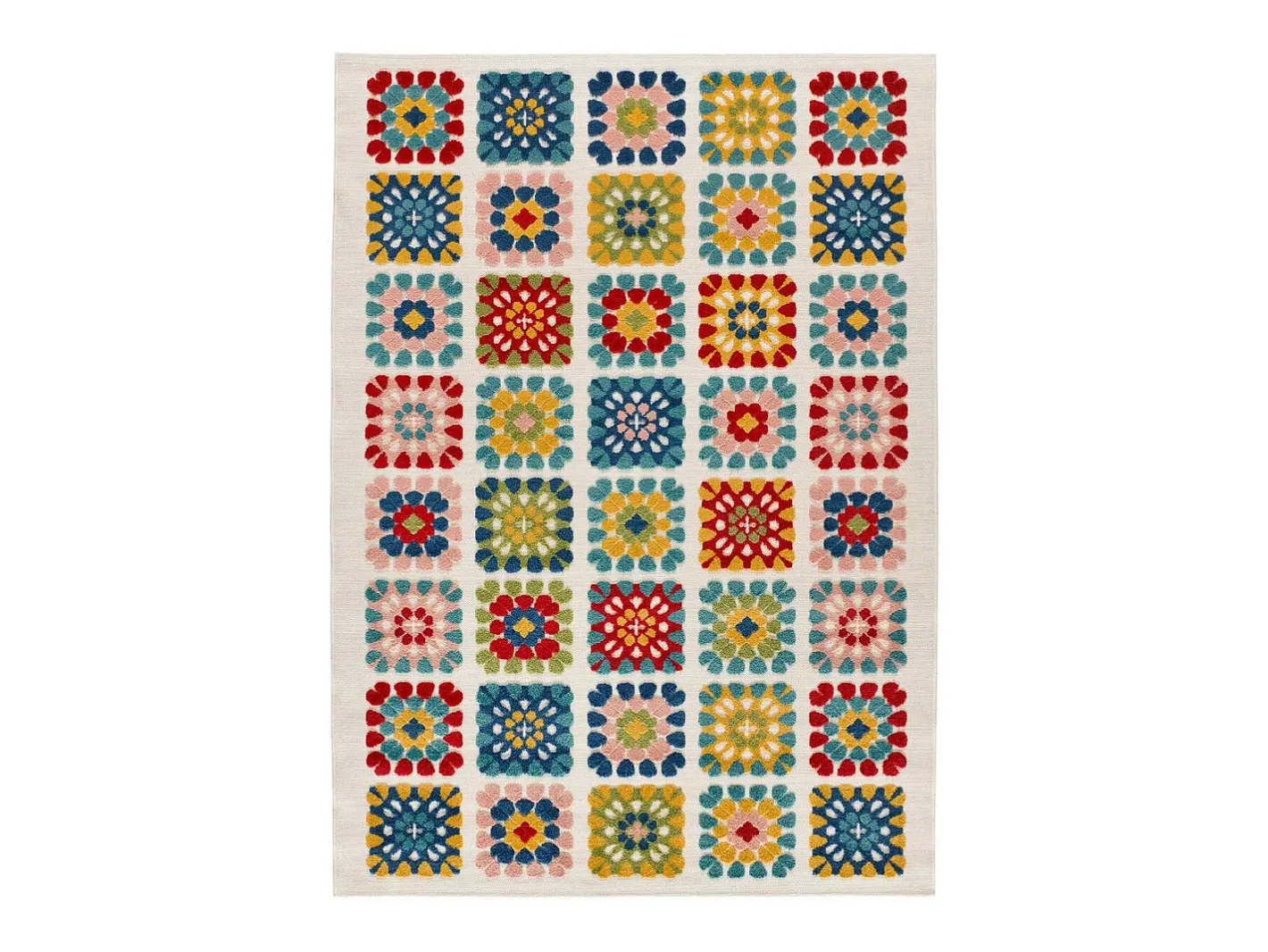 Alfombra De Exterior-Alfombra exterior - geométrico con relieve - - 120 x 170 cm - MILA Multicolor