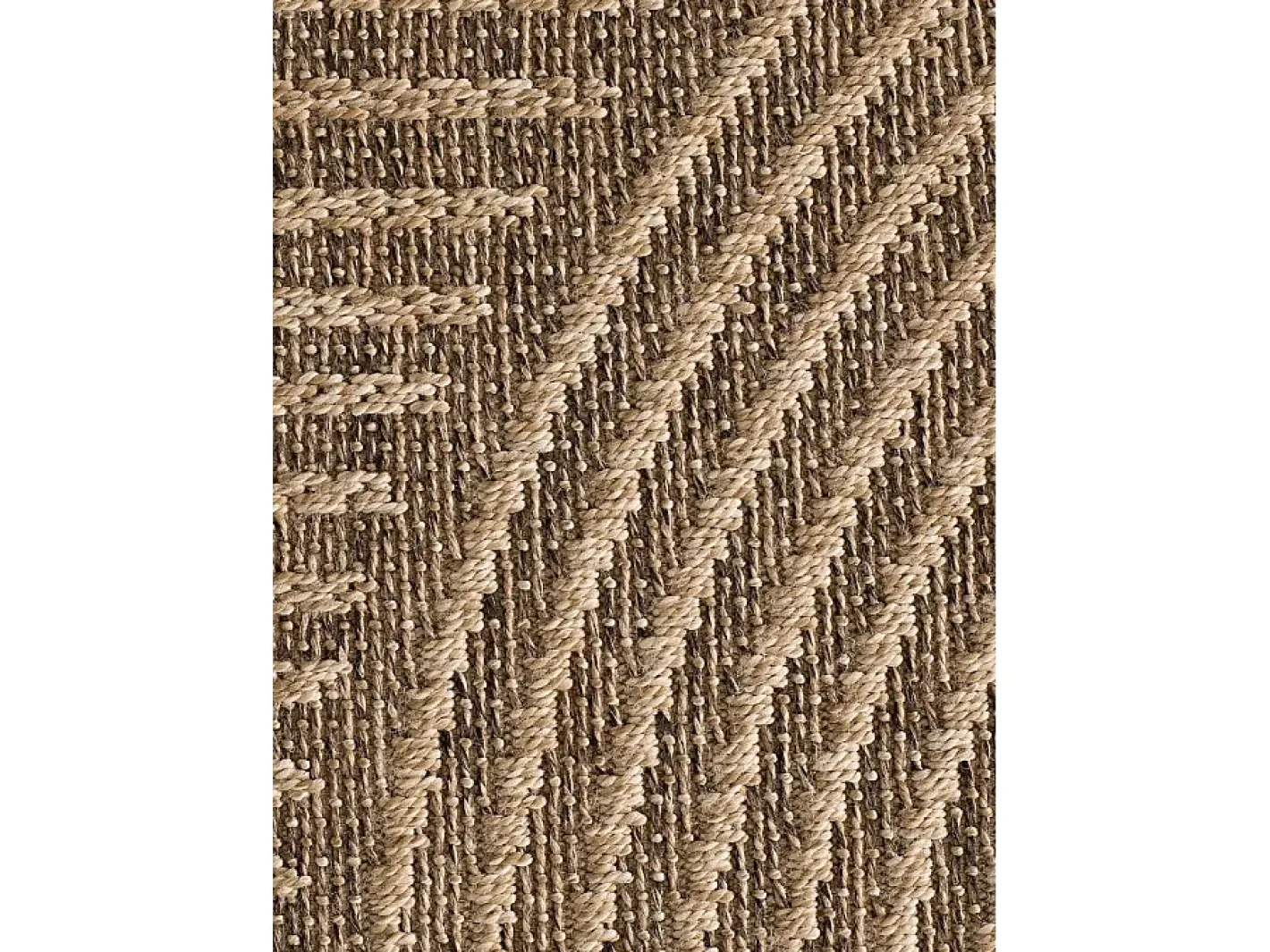 Alfombra exterior - geométrico efecto yute - natural - 160 x 230 cm - ACRA Marru00f3n Hot