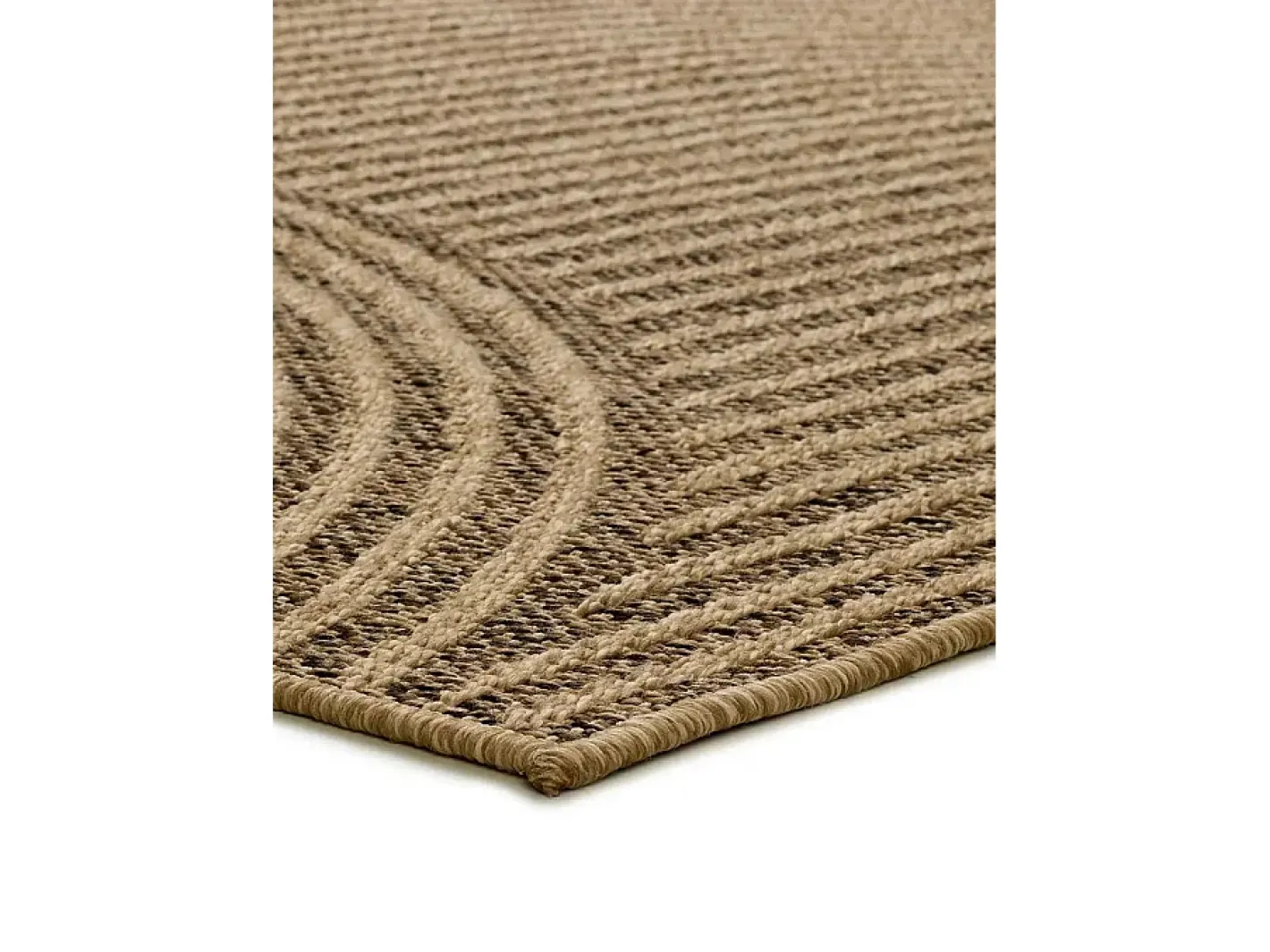 Alfombra exterior - geométrico efecto yute - natural - 160 x 230 cm - ACRA Marru00f3n Hot