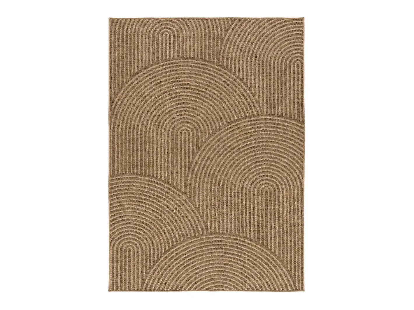 Alfombra exterior - geométrico efecto yute - natural - 160 x 230 cm - ACRA Marru00f3n Hot