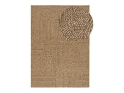 Alfombra De Exterior-Alfombra exterior - geométrico efecto yute - natural - 80 x 150 cm - ACRA Marru00f3n
