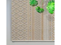 the carpet Alfombra De Exterior-Alfombra Exterior Interior diseño moderno - Beige Amarillo - 120 x 160 cm - CALGARY Dorado
