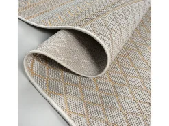 the carpet Alfombra De Exterior-Alfombra Exterior Interior diseño moderno - Beige Amarillo - 140 x 200 cm - CALGARY Dorado