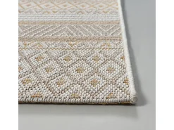 the carpet Alfombra De Exterior-Alfombra Exterior Interior diseño moderno - Beige Amarillo - 140 x 200 cm - CALGARY Dorado
