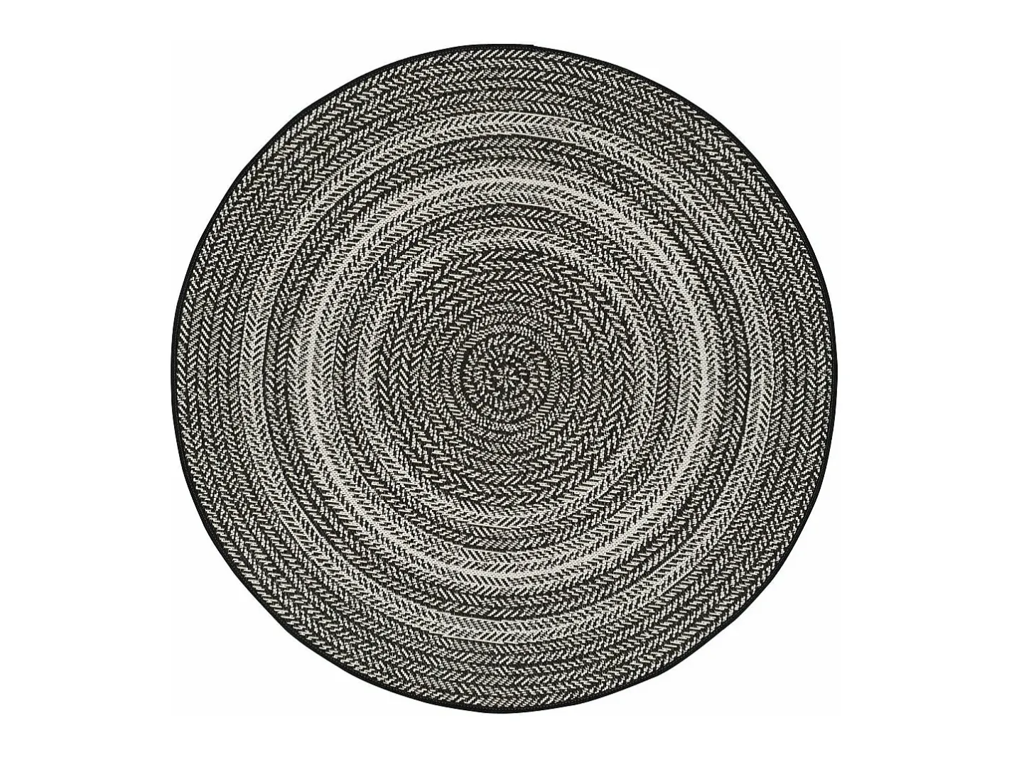 Alfombra exterior redonda - intérieur-extérieur - - diam.120 cm - SILVANA Negro