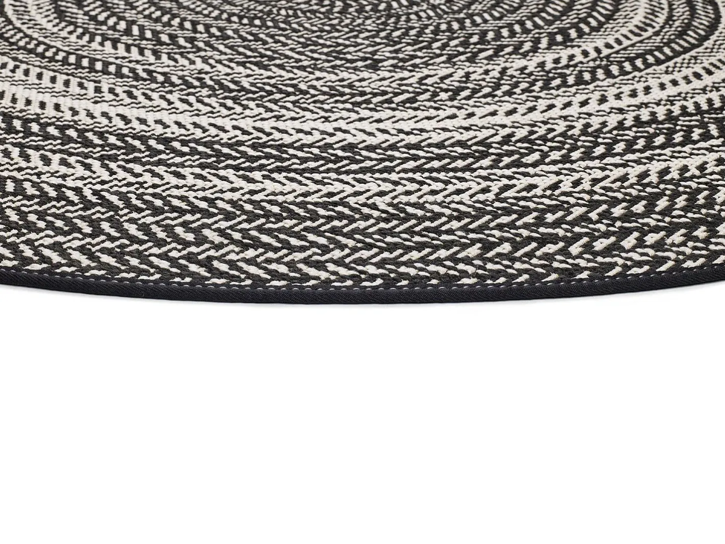 Alfombra exterior redonda - intérieur-extérieur - - diam.120 cm - SILVANA Negro