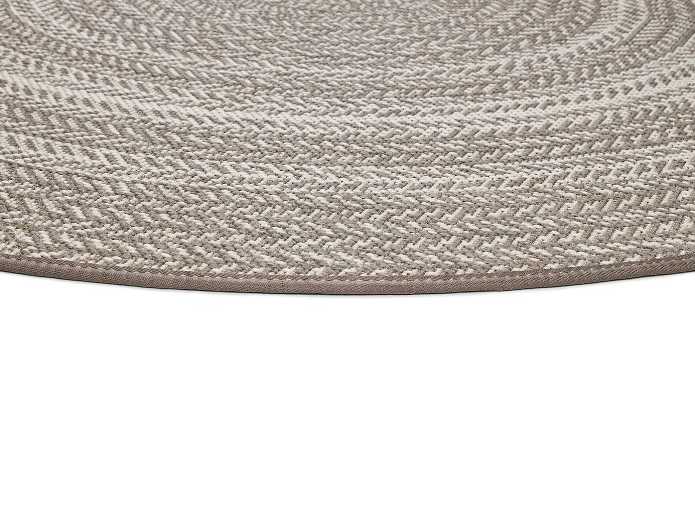 Alfombra De Exterior|Alfombra Redonda-Alfombra exterior redonda - intérieur-extérieur - lino - diam.120 cm - SILVANA Color natural claro