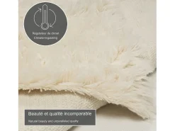 Alfombra Flokati de Grecia diámetro 140 cm Naturaleza Flokos 1250 Color natural claro Outlet