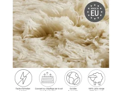 Alfombra Flokati de Grecia diámetro 200 cm Naturaleza Flokos 2450 Color natural claro Outlet