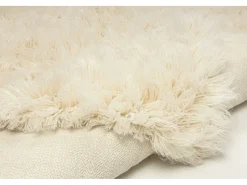 Alfombra Flokati de Grecia 120x120 cm Naturaleza Flokos XXL Color natural claro New