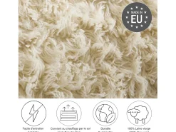 Outlet Alfombra Flokati de Grecia 40x60 cm Naturaleza Flokos 1250 Color natural claro