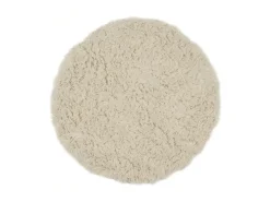 New Alfombra Flokati de Grecia diámetro 100 cm Naturaleza Flokos 1250 Color natural claro
