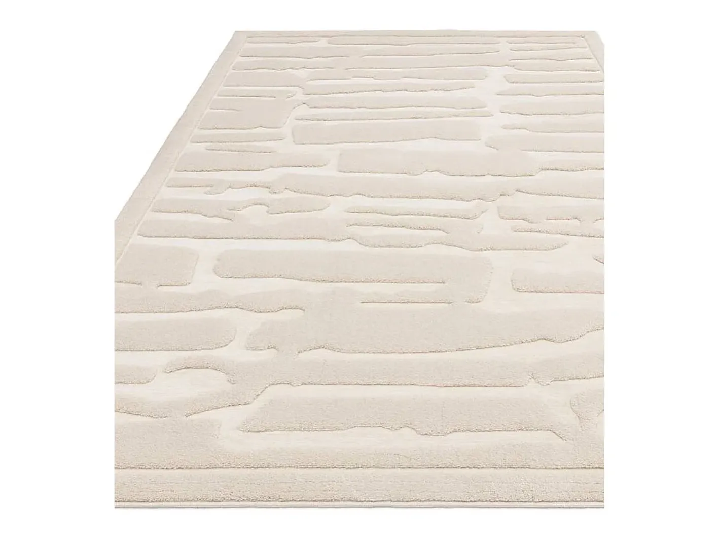 Alfombra De Salón-Alfombra geométrica - 160x230cm - crema - Valley Path Blanco roto