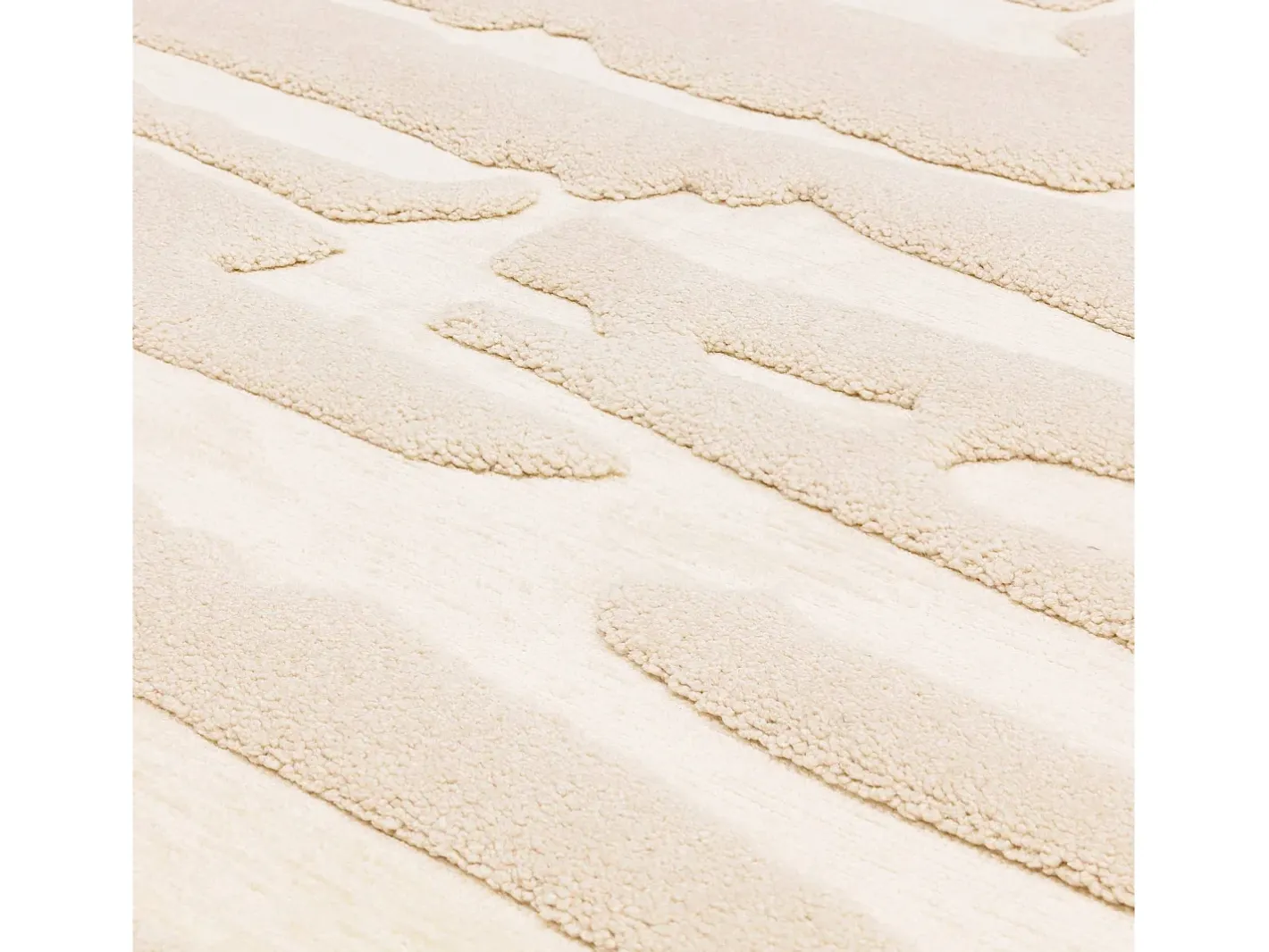 Alfombra De Salón-Alfombra geométrica - 160x230cm - crema - Valley Path Blanco roto