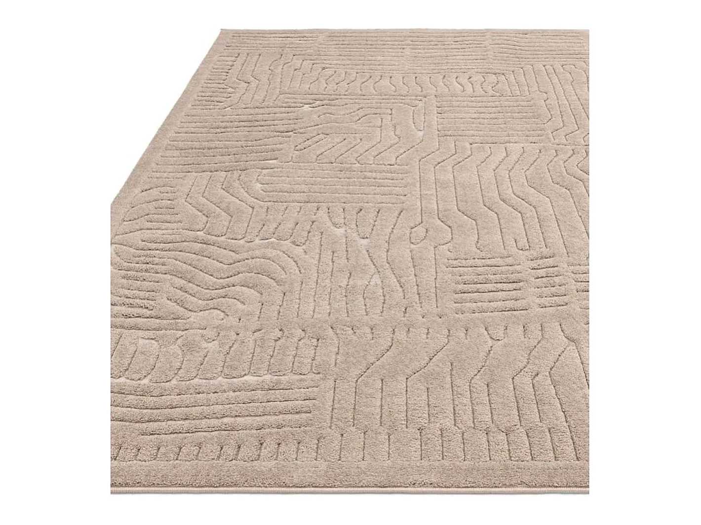 Alfombra De Salón-Alfombra geométrica - 200x290cm - beige - Valley Route Topo