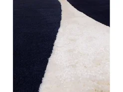 Alfombra De Salón-Alfombra geométrica de lana y viscosa - 200x290cm - marino, crema - Matrix Signature Azul