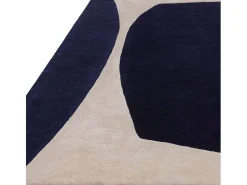 Alfombra De Salón-Alfombra geométrica de lana y viscosa - 200x290cm - marino, crema - Matrix Signature Azul