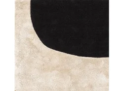 Online Alfombra geométrica de lana, viscosa y nylon - 120x170cm - negro, crema, ocre - Matrix Signature Multicolor