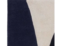 Alfombra geométrica de lana y viscosa - 120x170cm - marino, crema - Matrix Signature Azul Best