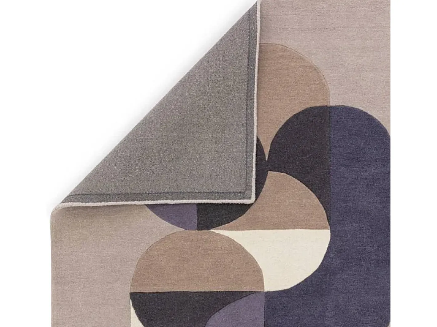 Alfombra geométrica, hecha a mano 100% lana - 120x170cm - , azul, negro, beige, crema - Matrix Statement Gris Hot