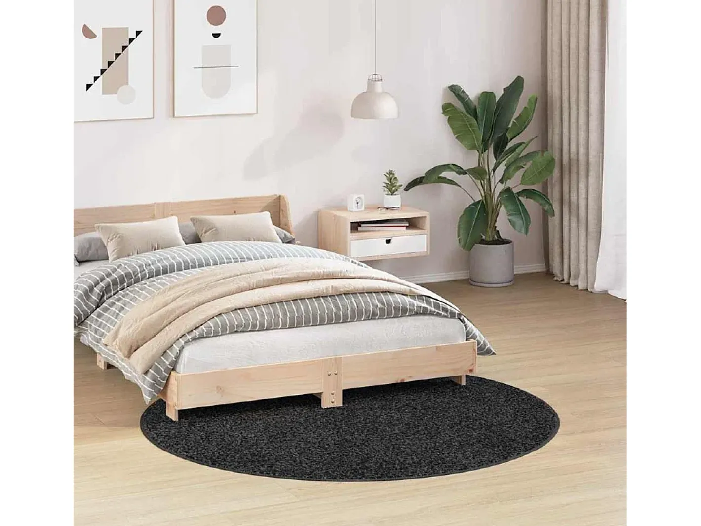 Clearance Alfombra oscuro 160 x 160 cm Polipropileno Gris