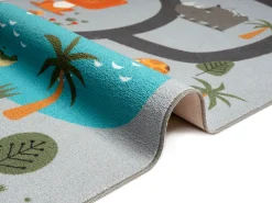 the carpet Alfombra De Salón|Alfombra Infantil-Alfombra Happy Life Juego Safari - - 160x220 cm Gris