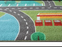 the carpet Alfombra De Salón|Alfombra Infantil-Alfombra Happy Life Juego - - 100x200 cm Verde