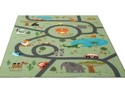 the carpet Alfombra De Salón|Alfombra Infantil-Alfombra Happy Life Juego Safari - - 160x220 cm Verde