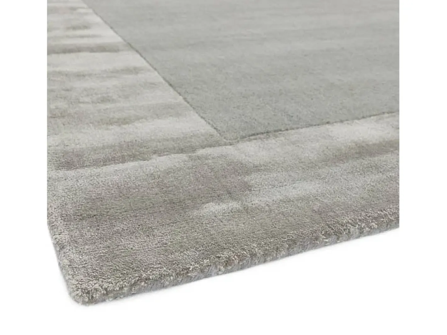 Online Alfombra hecha a mano Alfombra hecha a mano de lana y viscosa - 120x170cm - Plata - Ascot Plateado